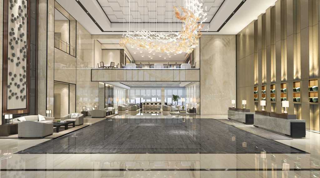 Reception of Hotel 3D Render Example